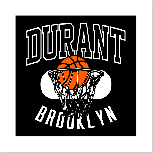 Brooklyn Retro Basketball Durant Wall Art by funandgames